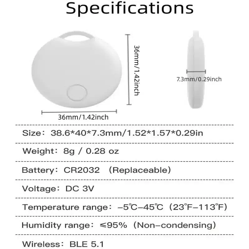 Mini GPS Tracker Bluetooth 5.0 Anti-Lost Device Pet Kids Bag Smart Wallet Tracking IOS Android Smart Finder Locator Accessory - 画像 (6)