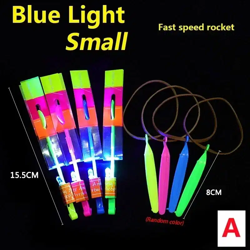 1/10/30/50pcs Amazing Light Toy Arrow Rocket Helicopter Flying Toy LED Light Toys Party Fun Gifts Rubber Band Catapult - 画像 (8)