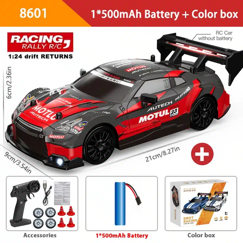 1:24 High Speed RC Drift Vehicle Cars Mustang 4WD Remote Control Racing Car Gift Competition Race Car Boys Toy Replaceable Tire - 画像 (7)