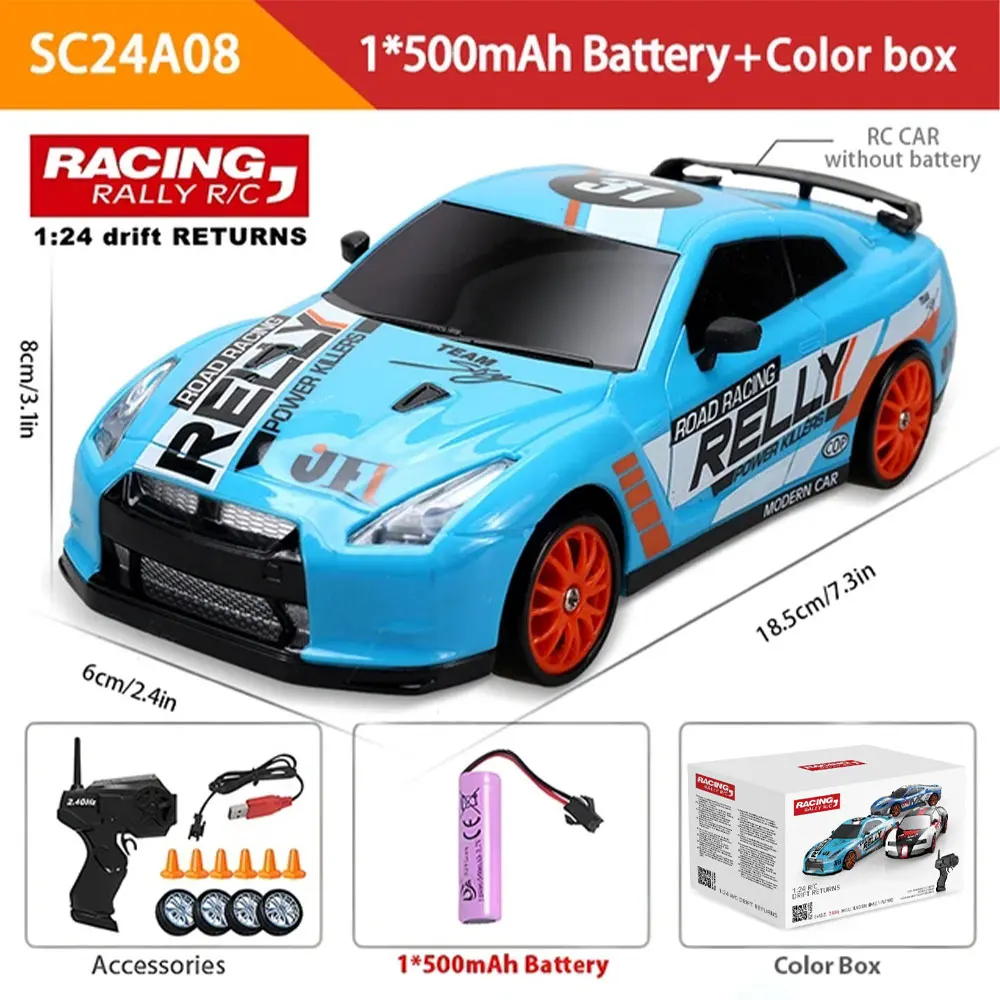 1:24 High Speed RC Drift Vehicle Cars Mustang 4WD Remote Control Racing Car Gift Competition Race Car Boys Toy Replaceable Tire - 画像 (11)
