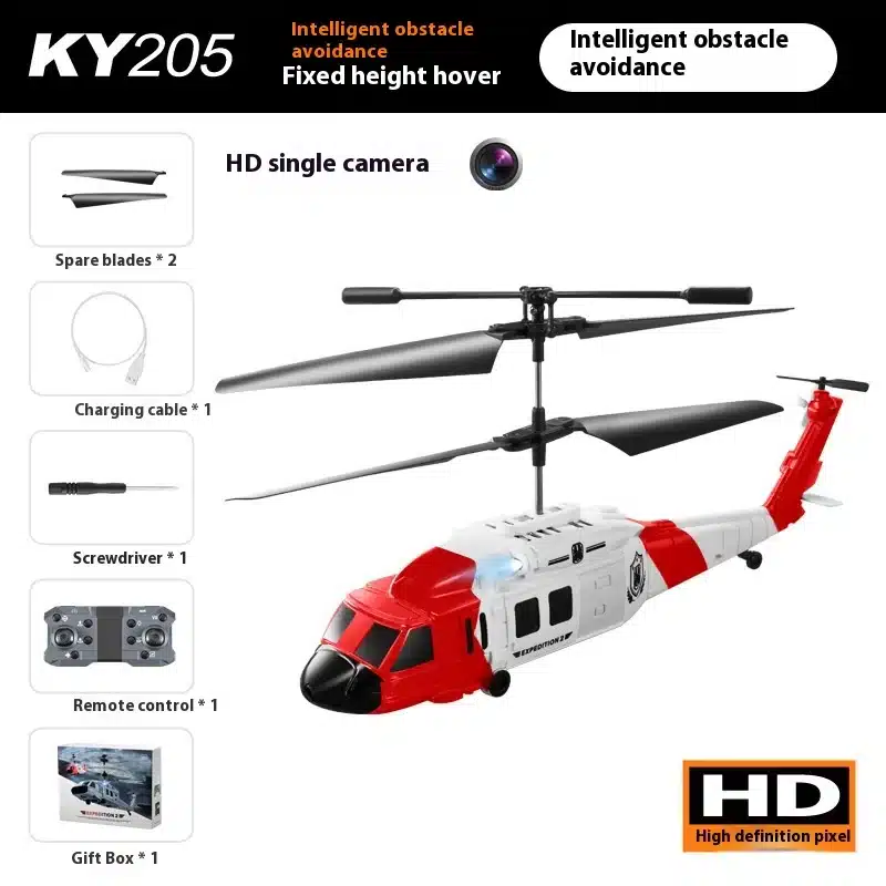 Ky205 Black Hawk Rescue Helicopter Obstacle Avoidance Hd Aerial Photography Remote Control Aircraft Crossover Drone Toy Boy Gift - 画像 (10)