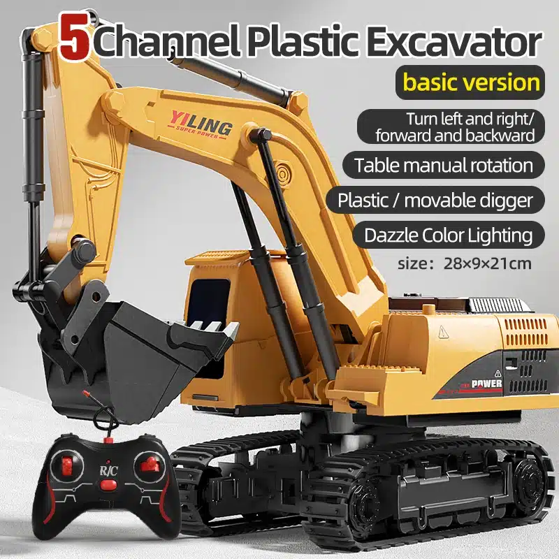 Alloy Remote Control Excavator Toy Car with Lights Sound Effect Electric Excavator Automobile Engineering Vehicle Children Gifts - 画像 (10)