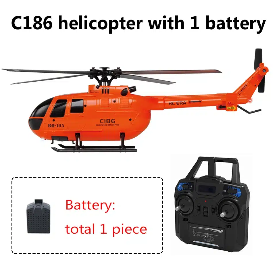 C186 Pro B105 2.4G RTF RC Helicopter 4 Ppropellers 6 Axis Electronic Gyroscope for Stabilization Remote Control Hobbies Toys - 画像 (7)