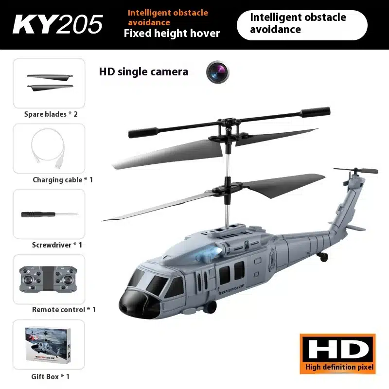 Ky205 Black Hawk Rescue Helicopter Obstacle Avoidance Hd Aerial Photography Remote Control Aircraft Crossover Drone Toy Boy Gift - 画像 (11)