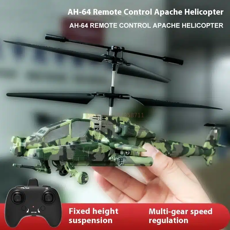 Apache Ah-64 Rc Helicopter Military Combat Simulation Toy Altitude Hold & Crash-Proof Design 2.4ghz Remote Control Gift For Boy - 画像 (4)