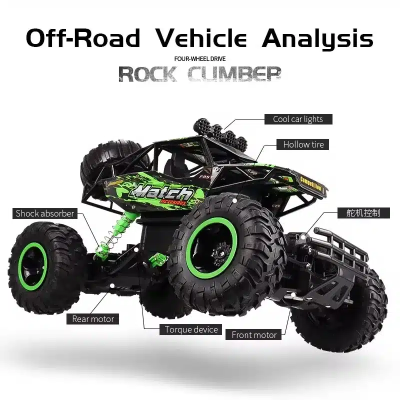 4WD Remote Control Car With Led Lights Radio RC Buggy Off-Road Drift Trucks RTR Vehicle Gifts Toys for Children Boys Kids Adults - 画像 (6)