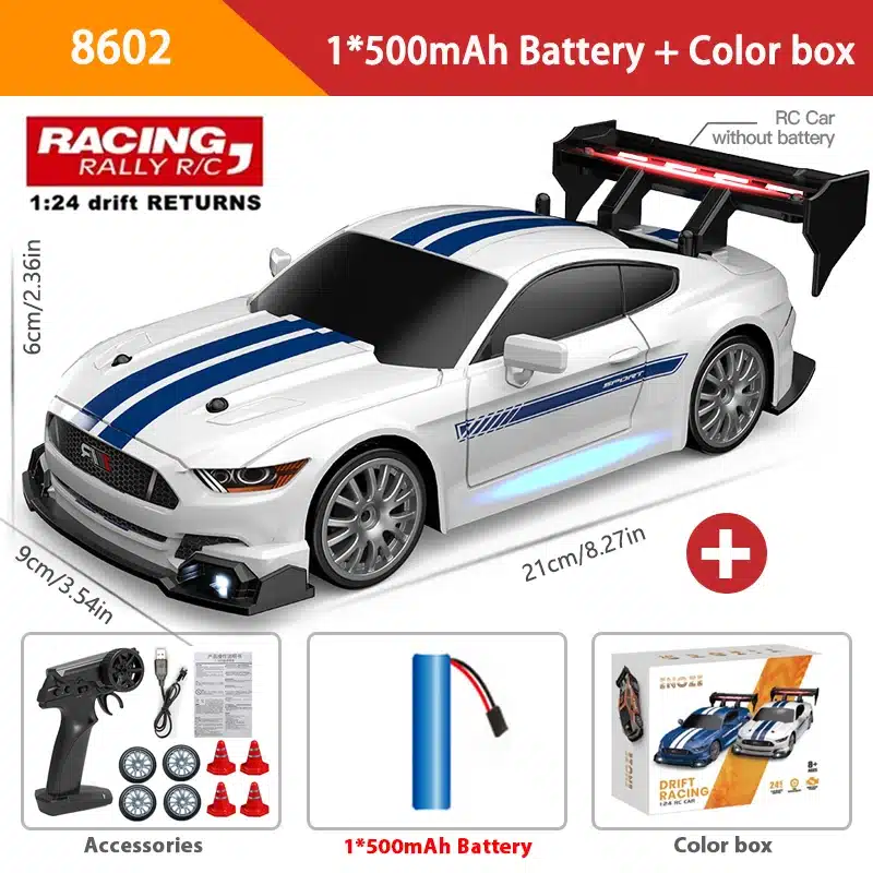 1:24 High Speed RC Drift Vehicle Cars Mustang 4WD Remote Control Racing Car Gift Competition Race Car Boys Toy Replaceable Tire - 画像 (12)