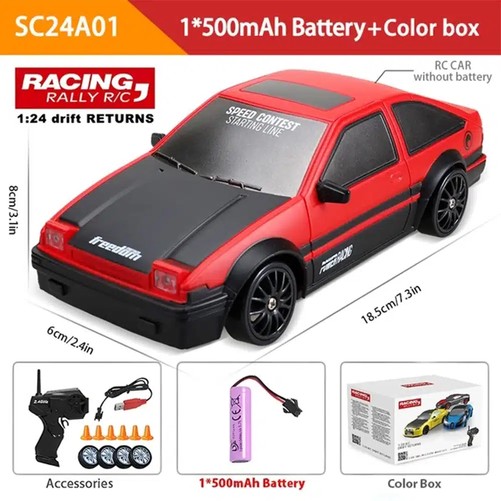 1:24 High Speed RC Drift Vehicle Cars Mustang 4WD Remote Control Racing Car Gift Competition Race Car Boys Toy Replaceable Tire - 画像 (13)