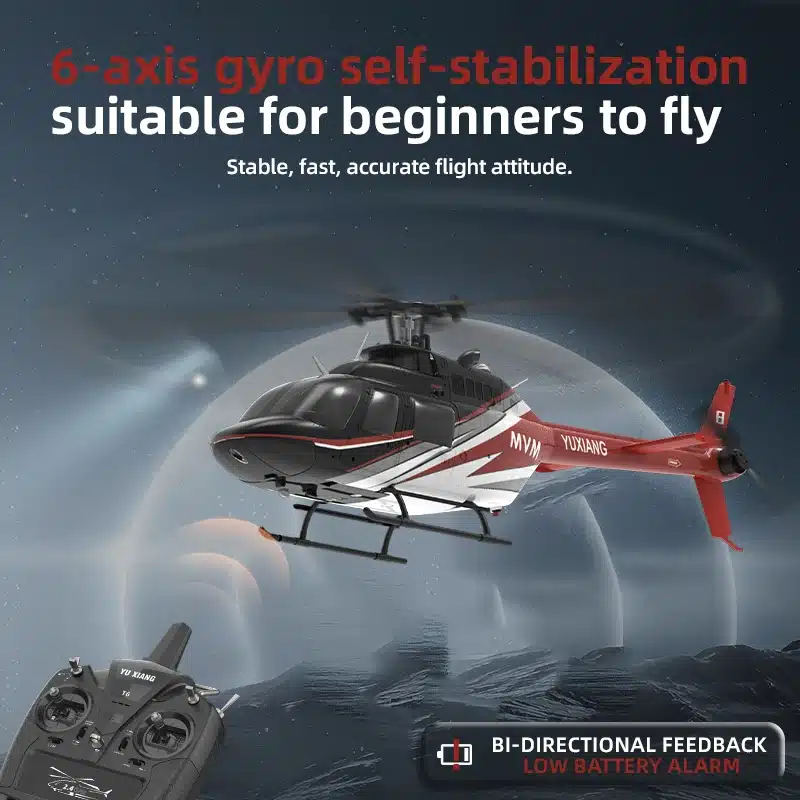 YUXIANGH F08 (Bell206) 6CH intelligent flybarless simulation helicopter 2.4G 2511 1200KV brushless motor stunt adult toys - 画像 (5)