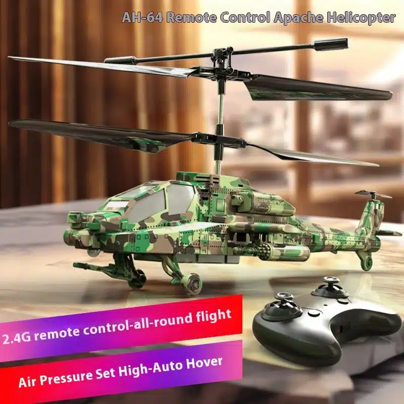 Apache Ah-64 Rc Helicopter Military Combat Simulation Toy Altitude Hold & Crash-Proof Design 2.4ghz Remote Control Gift For Boy - 画像 (2)