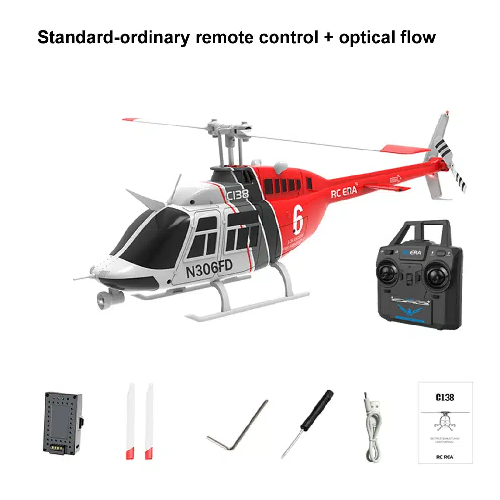 RC ERA C138 RC Helicopter 206 Jet Ranger 6-axis Gyro Hold 4ch RC Helicopter Aircraft Hobby for Adults 1/33 RTF RC Helicopter - 画像 (7)