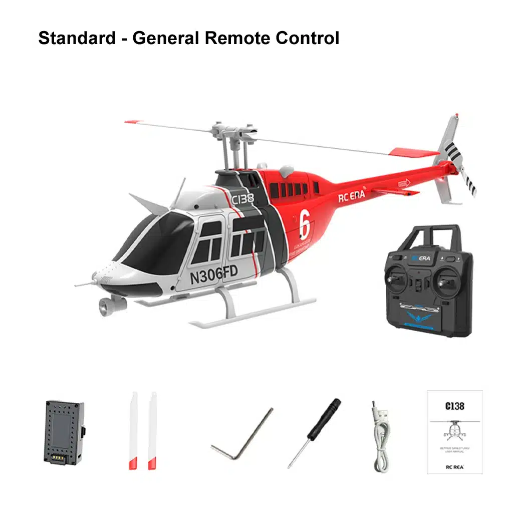 RC ERA C138 RC Helicopter 206 Jet Ranger 6-axis Gyro Hold 4ch RC Helicopter Aircraft Hobby for Adults 1/33 RTF RC Helicopter - 画像 (10)