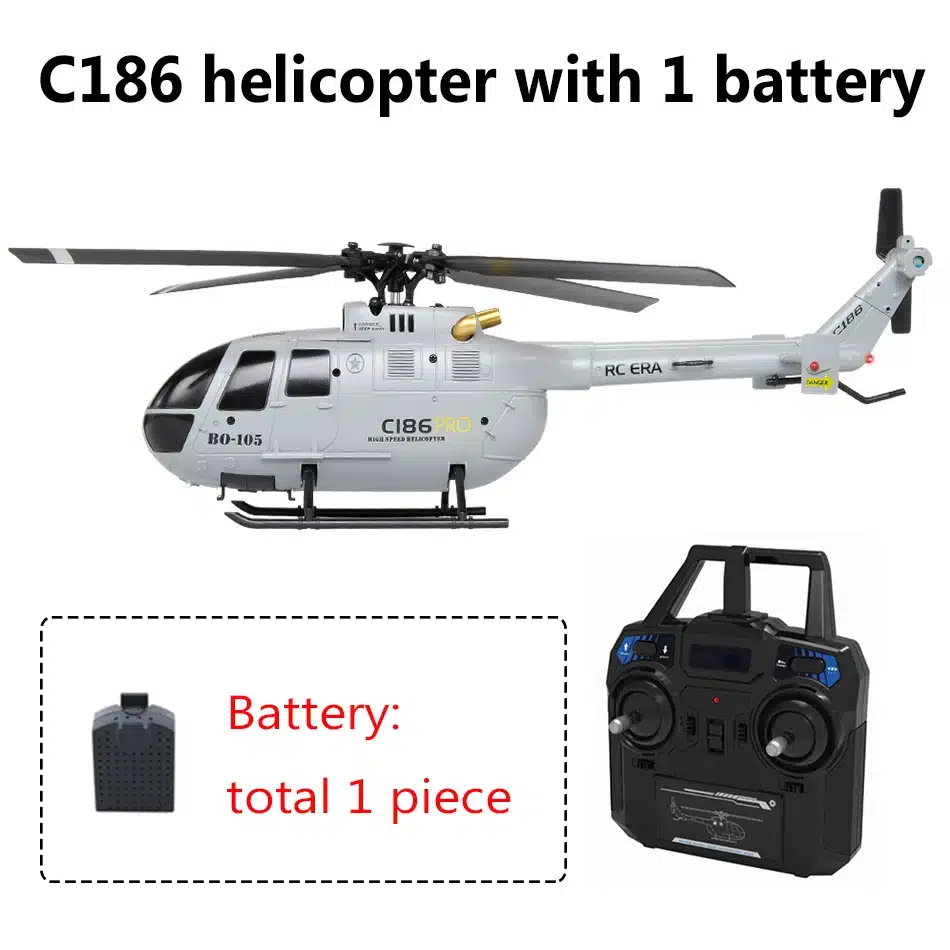 C186 Pro B105 2.4G RTF RC Helicopter 4 Ppropellers 6 Axis Electronic Gyroscope for Stabilization Remote Control Hobbies Toys - 画像 (8)