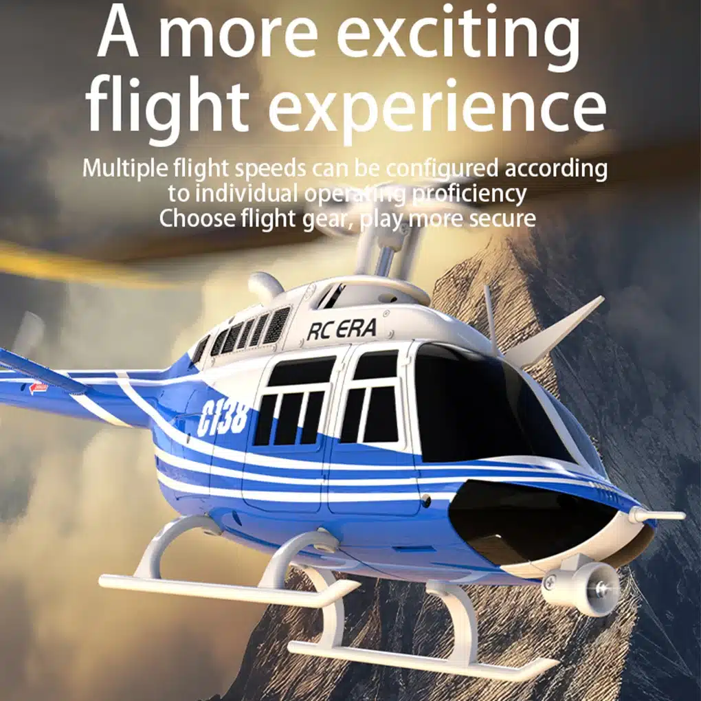 RC ERA C138 RC Helicopter 206 Jet Ranger 6-axis Gyro Hold 4ch RC Helicopter Aircraft Hobby for Adults 1/33 RTF RC Helicopter - 画像 (3)
