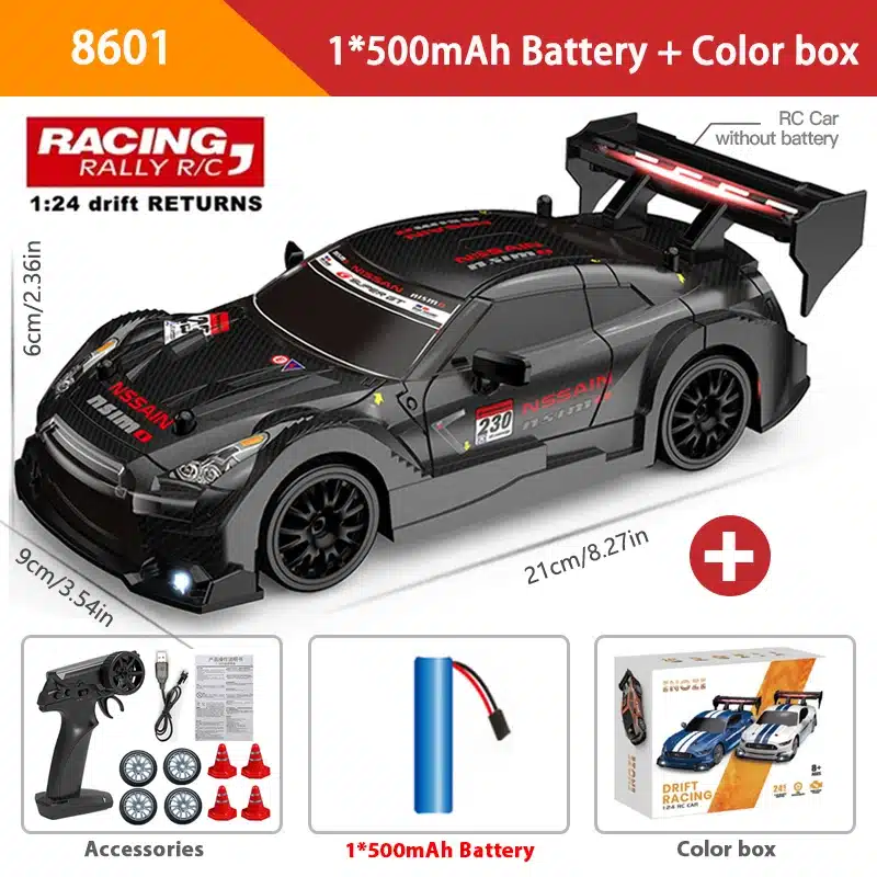 1:24 High Speed RC Drift Vehicle Cars Mustang 4WD Remote Control Racing Car Gift Competition Race Car Boys Toy Replaceable Tire - 画像 (9)